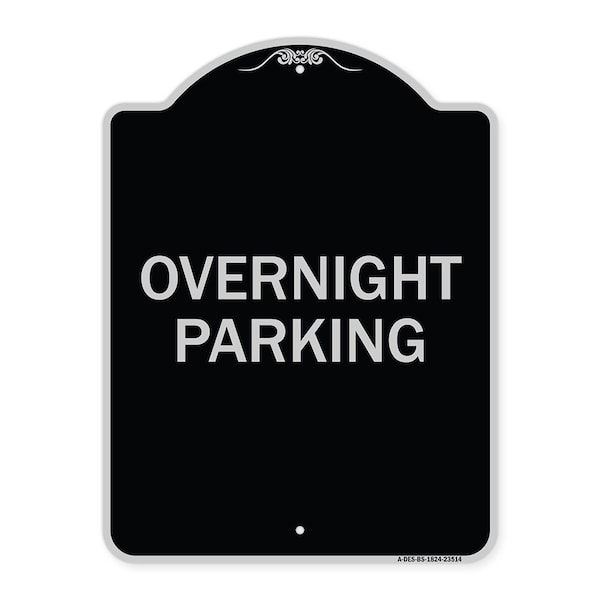Overnight Parking Heavy-Gauge Aluminum Architectural Sign, 24" x 18", BS-1824-23514
